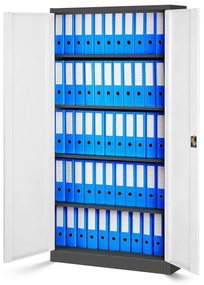 Set 4x fém iratszekrény JAN H, 900 x 1950 x 400 mm, antracit-fehér