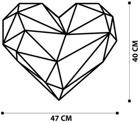 Fali dekoráció 47x40 cm szív fém