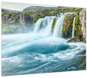 Kép - sziklák és a vízesés (70x50 cm)