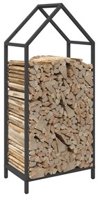 fekete hidegen hengerelt acél tűzifatároló 40x25x90 cm
