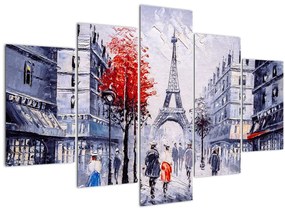 Egy párizsi utca képe, olajfestmény (150x105 cm)