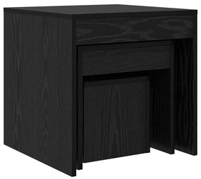 Dohányzóasztalok 3 pcs Musta tammi 45 x 45 x 45 cm Faanyag