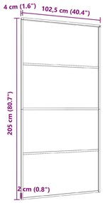 Fekete alumínium és ESG üveg tolóajtó 102,5 x 205 cm