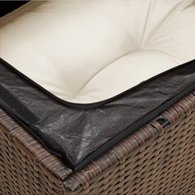 vidaXL 3 személyes barna polyrattan kerti kanapé párnával