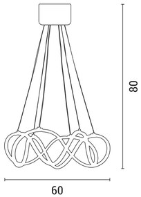 LED Csillár zsinóron LED/54W/230V 3000/4000/6000K arany