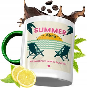 Zöld Bögre Party Ajándék Születésnapra, fényképes nyomattal