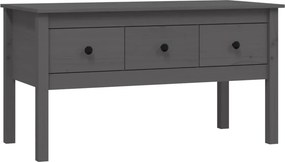 vidaXL szürke tömör fenyőfa dohányzóasztal 102 x 49 x 55 cm