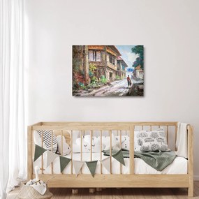Fülöp-szigeteki falu képe, Ázsia (üvegen) (70x50 cm)