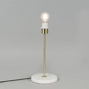 Retro asztali lámpa sárgarézzel és Granny Frame fekete kerettel 25 cm - Kaso