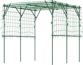 Outsunny Rozsafarázsa Acél Rozsafal 223x223x223 cm Trianguláris Támogatással Mászó Növényeknek Kertben Vagy Benti Növényeknek Zöld | Aosom