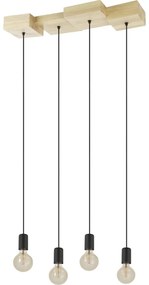 Eglo 43799 - Csillár zsinóron HALKIN 4xE27/40W/230V