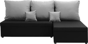 BODZO Kinyitható sarokkanapé Fekete/világosszürke