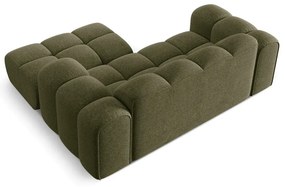 Zöld zsenília sarokkanapé (jobb oldali-heverő résszel) Treno – Cosmopolitan Design