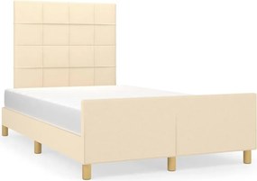 vidaXL krémszínű szövet ágykeret matrac nélkül 120x200 cm