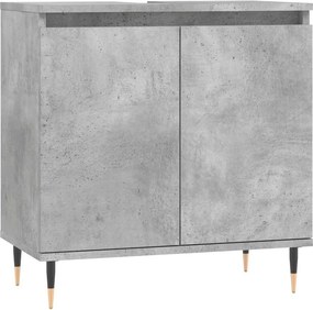 vidaXL betonszürke szerelt fa fürdőszobaszekrény 58x33x60 cm