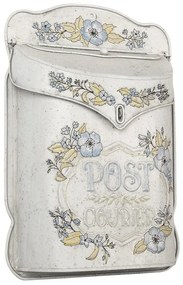 Vintage Fém postaláda színes virágokkal