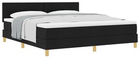 Boxspring Ágy Matraccal Fekete 180x200 cm Szövet