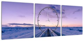 A téli út képe (órával) (90x30 cm)
