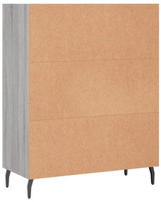 szürke sonoma színű szerelt fa polcos szekrény 69,5x32,5x90 cm