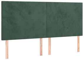 sötétzöld bársony LED-es fejtámla 200x5x118/128 cm