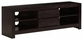 sötétbarna tömör akácfa TV-szekrény 120 x 30 x 40 cm