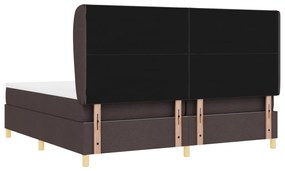 Rugós Ágy Matrac nélkül Sötétbarna 200x200 cm Szövet