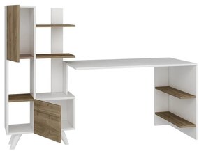 Íróasztal Alis - White, Walnut