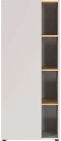 Krémszínű könyvespolc tölgyfa dekorral 61x145x34 cm Adrano – Germania