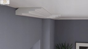 Mennyezeti díszléc DLSU4 5cm x 20cm párkány díszléc Xps Decorem