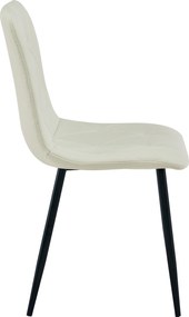 Krém étkezőszék LIBRA fekete lábakkal