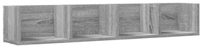 2 db szürke sonoma színű szerelt fa faliszekrény 99x18x16,5 cm