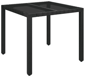 5 részes fekete polyrattan kerti étkezőgarnitúra párnákkal