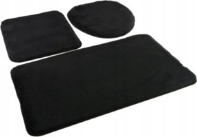 Fürdőszobaszőnyeg 3 részes Lombok Euromat bolyhos fekete