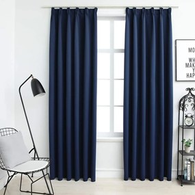 vidaXL 2 db kék sötétítőfüggöny kampókkal 140 x 225 cm