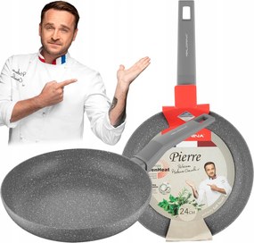 Pierre Hagyományos Márvány Alumínium Serpenyő 24cm szürke Non-stick Induk