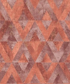 Geometrikus fali tapĂ©ta tĂ©gla szĂnben