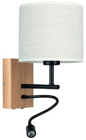 Spot-Light 57291974 - BOHO flexibilis lámpa 1xE27/25W + LED/1W/230V tölgy