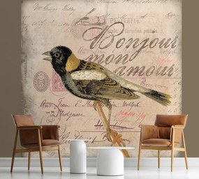 Gario Fotótapéta Bézs háttér madárállatok - Andrea Haase Anyag: Vlies, Méret: 250 x 250 cm