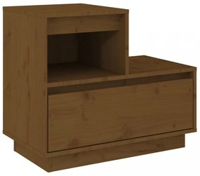 2 db mézbarna tömör fenyőfa éjjeliszekrény 60 x 34 x 51 cm
