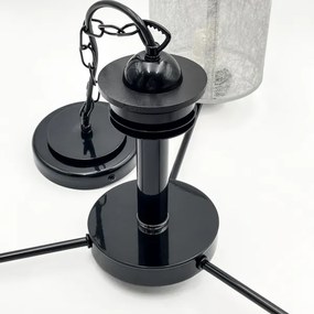 Láncra akasztható ROSA csillár 3xE27/60W/230V, fekete/szürke