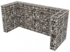 acél gabion 3 db gurulós kukához 250 x 100 x 120 cm