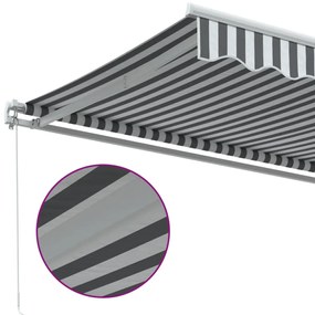 antracitszürke-fehér kézzel kihúzható napellenző 350 x 250 cm