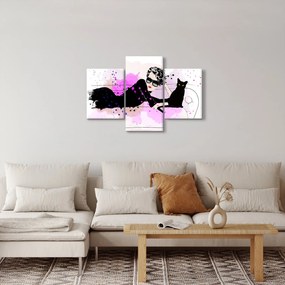 Kép - Nő egy fekete macskával (90x60 cm)