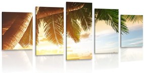 5 részes kép napkelte a karib tengerparton
