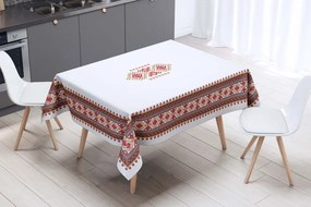 Ethnic asztali futó, fehér, 160×220 cm