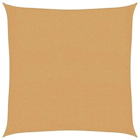 homokszínű négyzet alakú HDPE napvitorla 160 g/m² 2,5 x 2,5 m