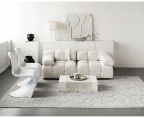 Világosszürke gyapjú szőnyeg 133x190 cm Morphic Dunes – Agnella