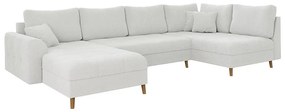 Krémszínű buklé sarokkanapé (bal oldali-U alakú) Ariella – Ropez