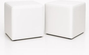 EMI kocka alakú fehér műbőr babzsákfotel