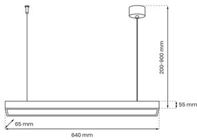 LUNGO T8 lógó 1xG13/9W/230V fekete kábellel
